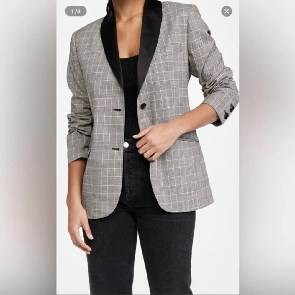 Fleur du Mal Plaid Check Oversized Jacket - Picture 2 of 6